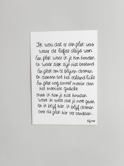 Ik wou dat er een plek was