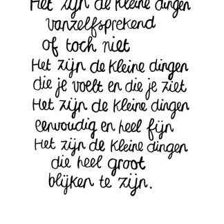 Het zijn de kleine dingen