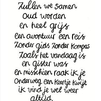 Zullen we samen oud worden